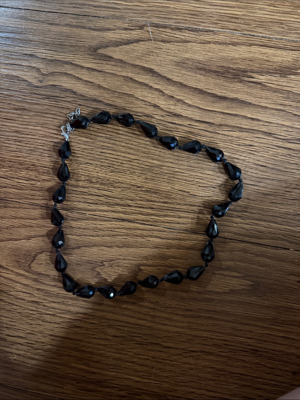 Black Faceted Teardrop Bead Necklace - Women Jewelry